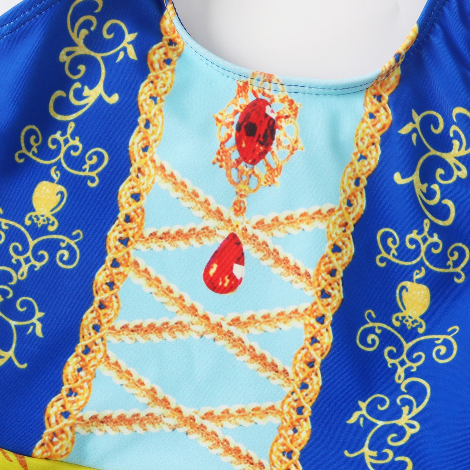 Marendyee Girls Princess Swimsuits for Girls One Piece Short Sleeve Swim Dress with Skirt UPF 50+ Floral Bright Bathing Suits for 3-10 Years - 图片 15