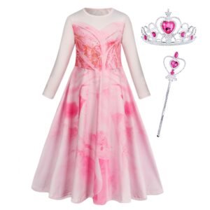 Benylion Toddler Girls Pink Witch Costume Fairy Princess Dress Up Halloween Cosplay Outfit with Accessories