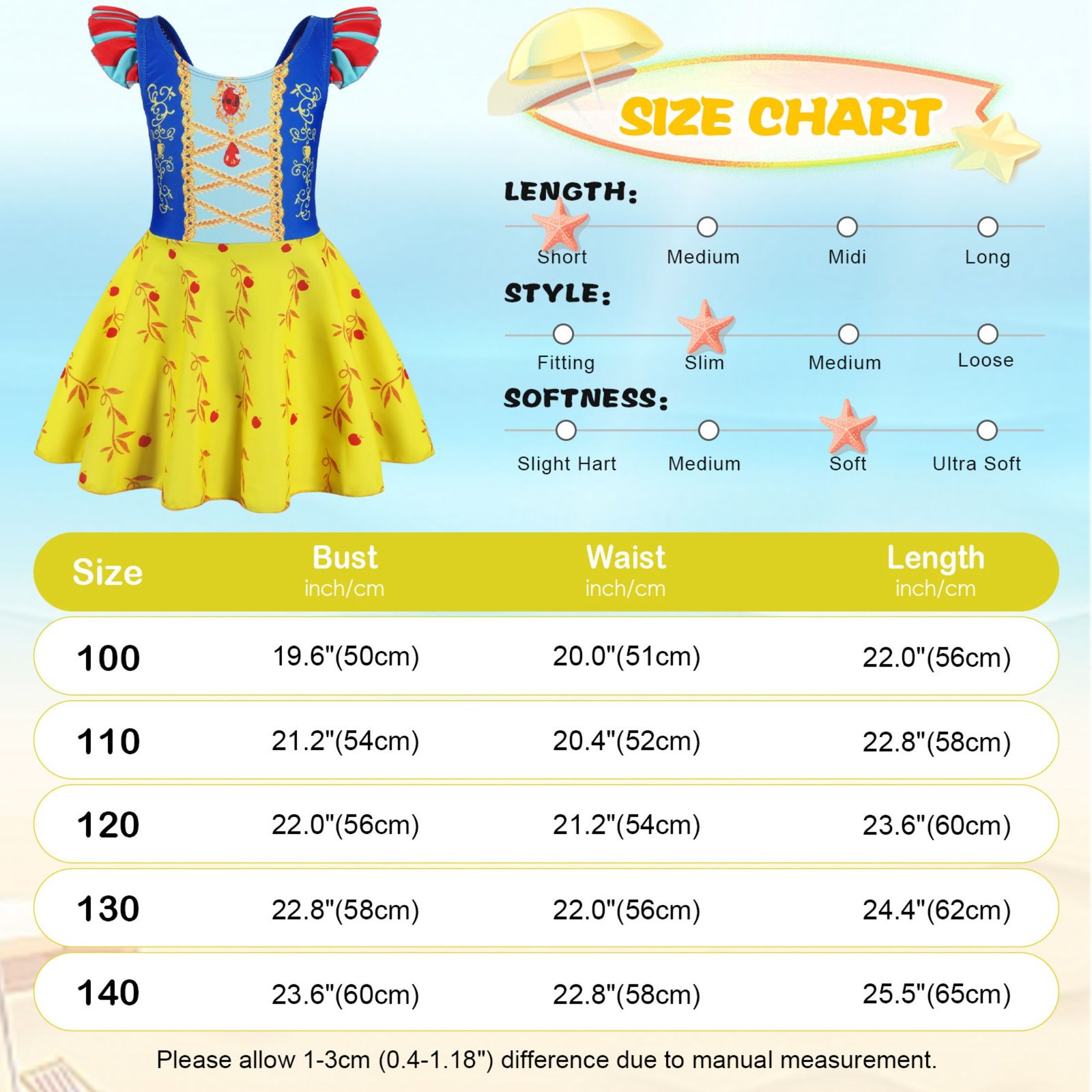 Marendyee Girls Princess Swimsuits One Piece Short Sleeve Swim Dress with Skirt UPF 50+ Floral Bright Bathing Suits for 3-10 Years - 图片 3