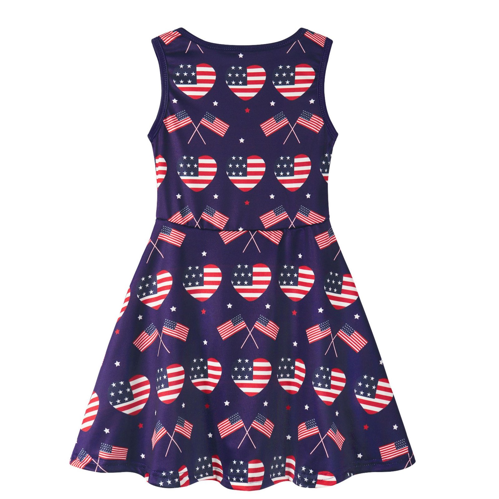 Benylion Girls 4th of July Dresses Independence Day Dresses American Flag Sleeveless Patriotic Dresses - 图片 3