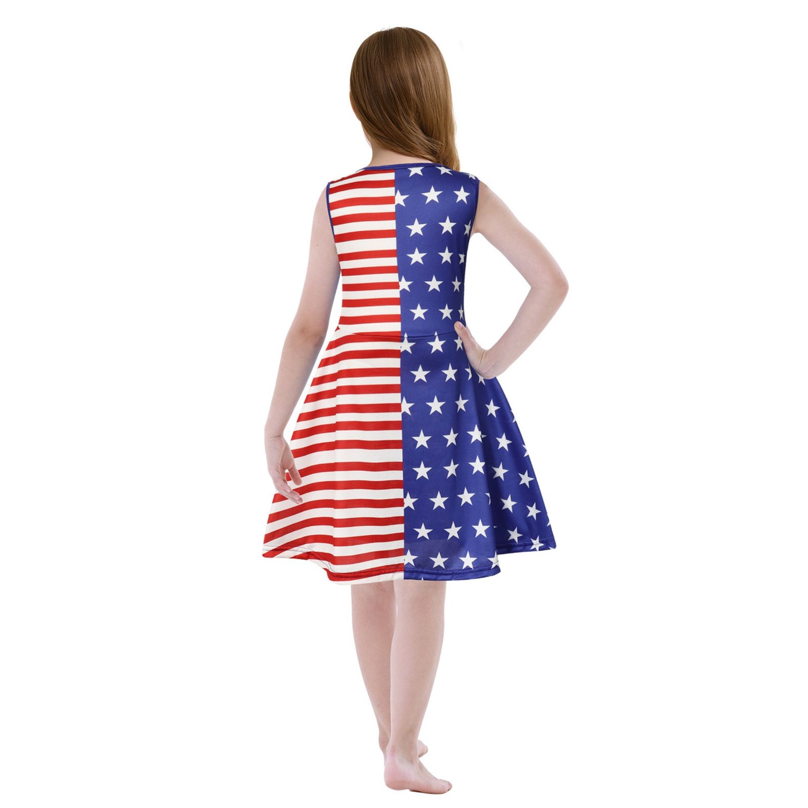 Benylion 4th of July Dresses Toddler Girl American Flag Tank Dress Summer Sleeveless Dresses - 图片 5