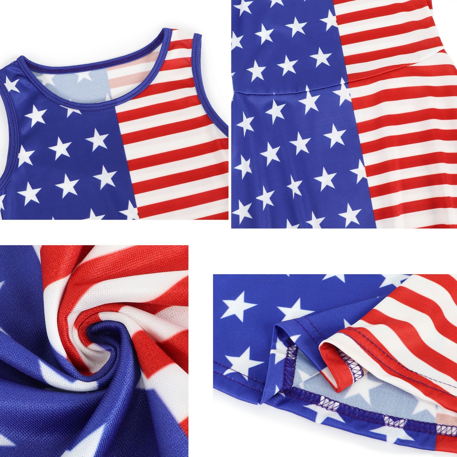 Benylion 4th of July Dresses Toddler Girl American Flag Tank Dress Summer Sleeveless Dresses - 图片 6