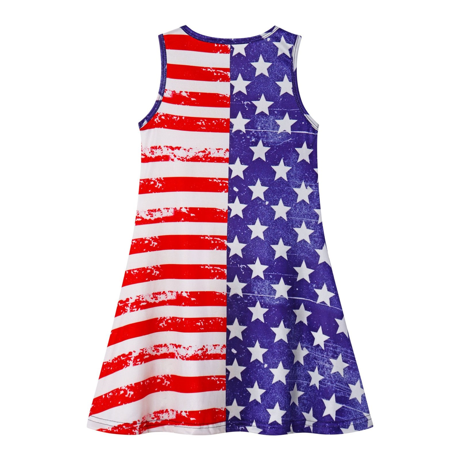 Benylion Girls 4th of July Dresses Independence Day Dresses American Flag Sleeveless Patriotic Dresses - 图片 2