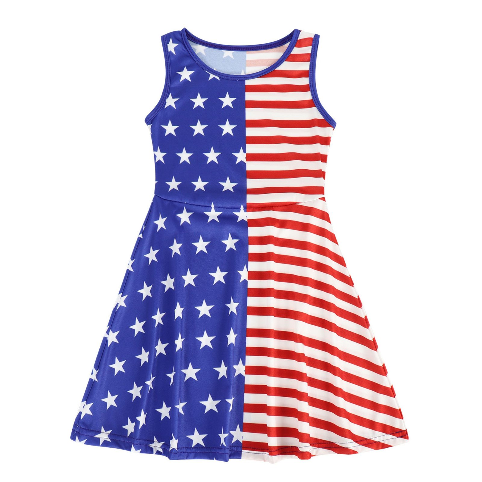 Benylion 4th of July Dresses Toddler Girl American Flag Tank Dress Summer Sleeveless Dresses