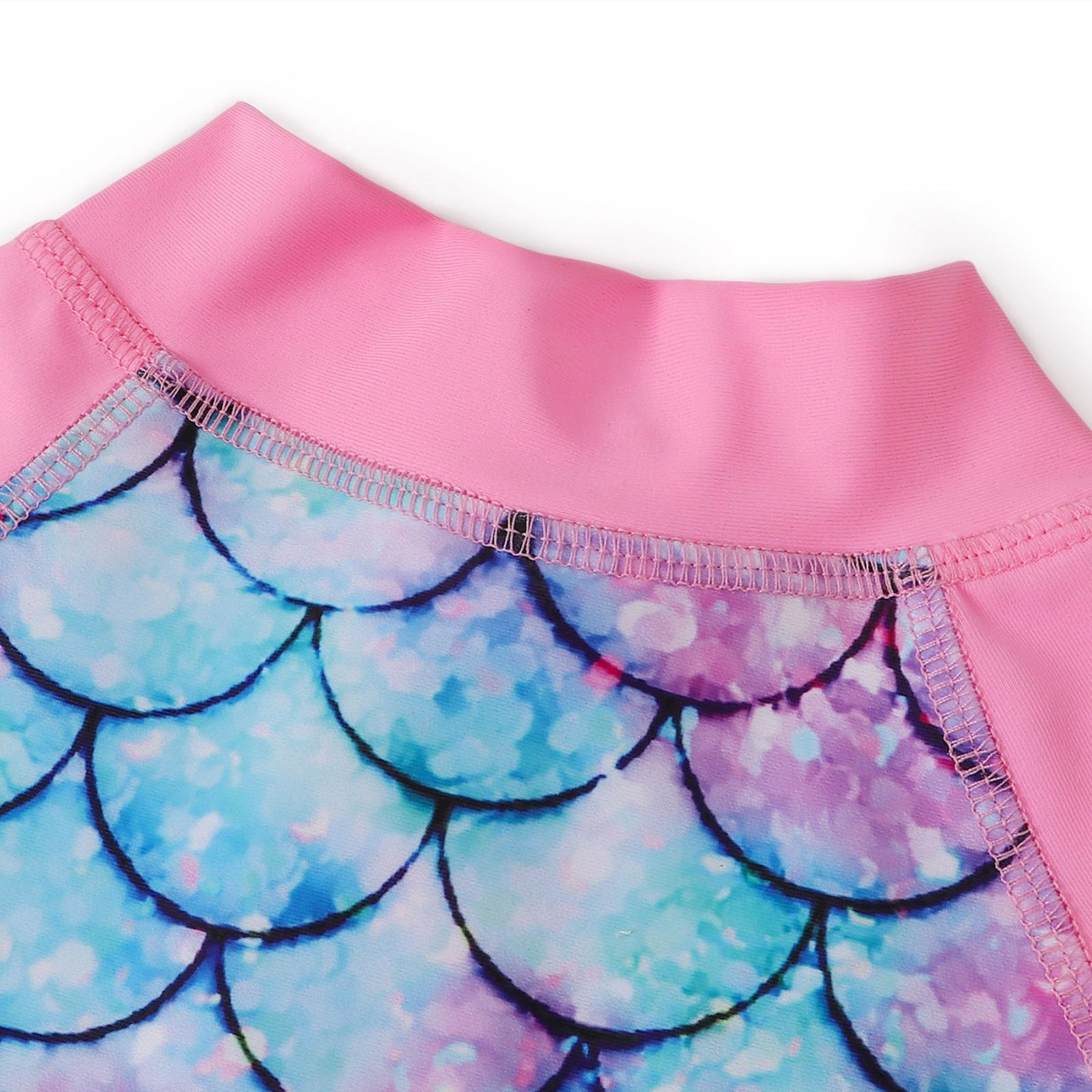 Marendyee Girls Mermaid Swimming One Piece Swimsuits for Toddler Long Sleeve Mermaid Scales Swimwear UPF 50 Sun Protection with Zipper 120 cm 5-6 Years - 图片 12