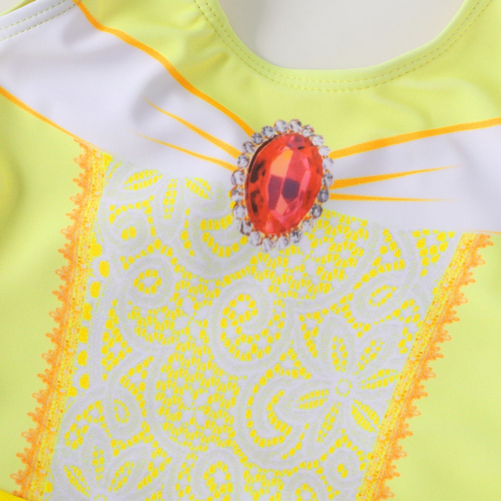 Marendyee Princess Swimsuit for Girls One Piece Short Sleeve Swim Dress Rash Guard Bathing Suit Skirted Swimwear 3-10 Years - 图片 7