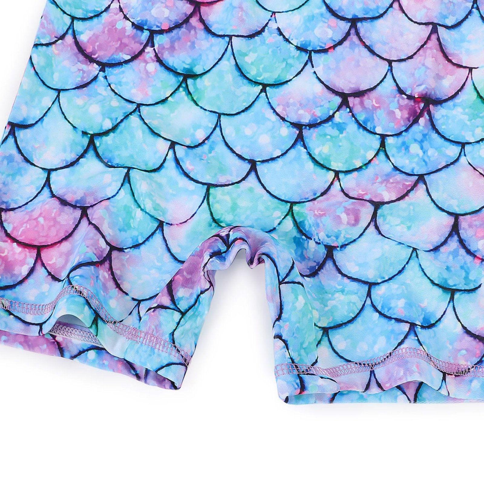 Marendyee Girls Mermaid Swimsuit One Piece Bathing Suit Zipper with UPF 50+ Rashguard Swimwear Printed One Piece Beach 5-6 Years 120 CM - 图片 8