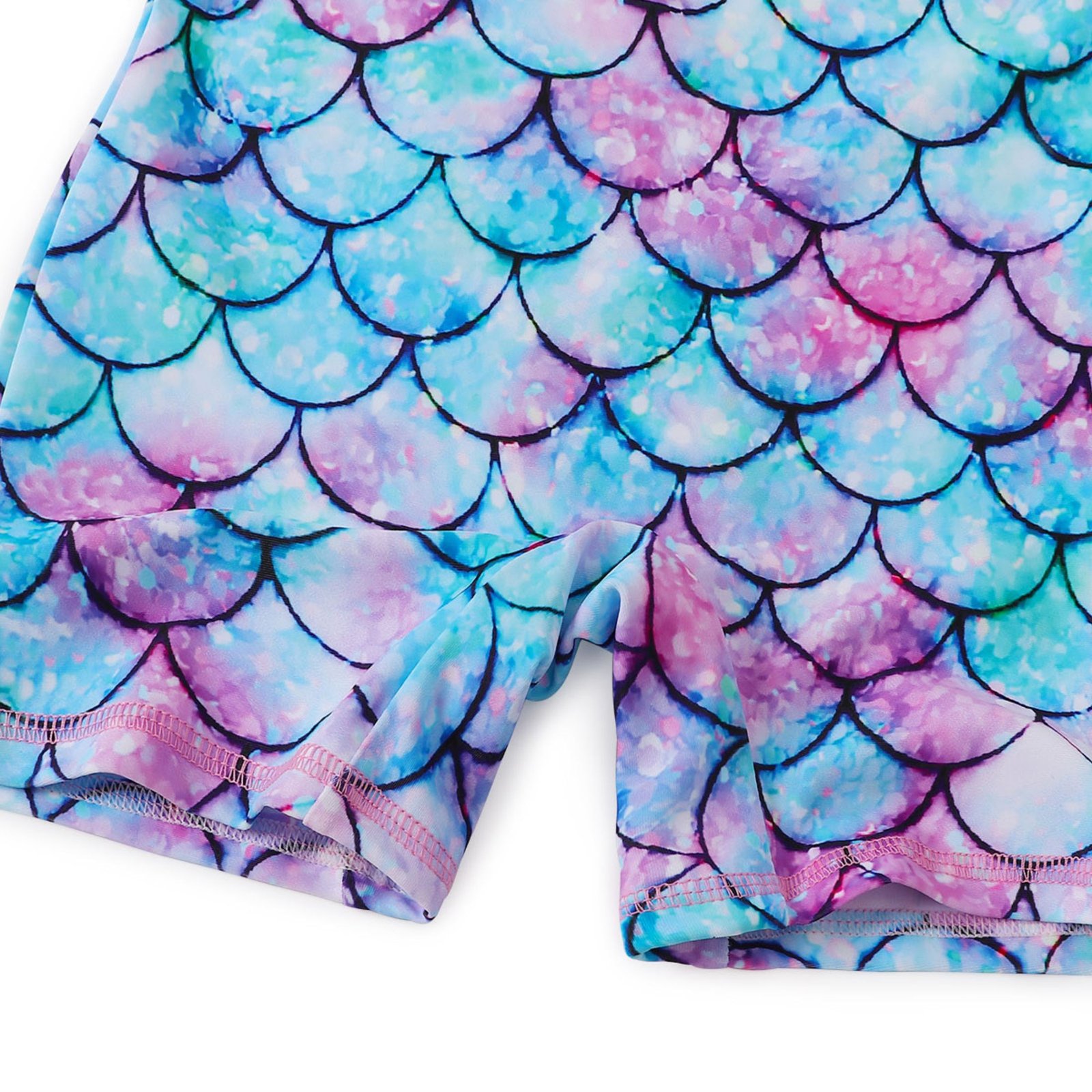 Marendyee Girls Mermaid Swimming One Piece Swimsuits for Toddler Long Sleeve Mermaid Scales Swimwear UPF 50 Sun Protection with Zipper 120 cm 5-6 Years - 图片 15