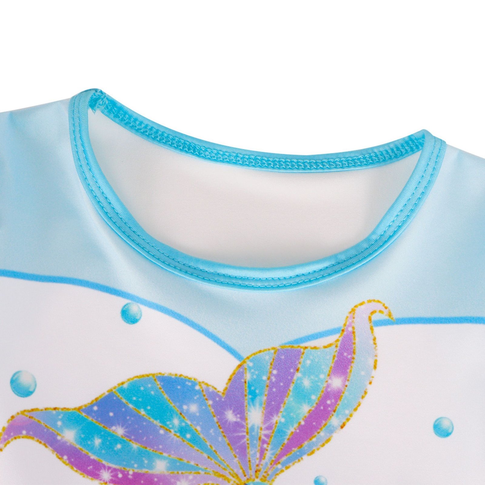 Jurebecia Girls Mermaid Princess Dress up Costume 3 Piece Set with Crown and Wand Ocean Fish Scale Tulle Outfit 5-6 Years - 图片 16