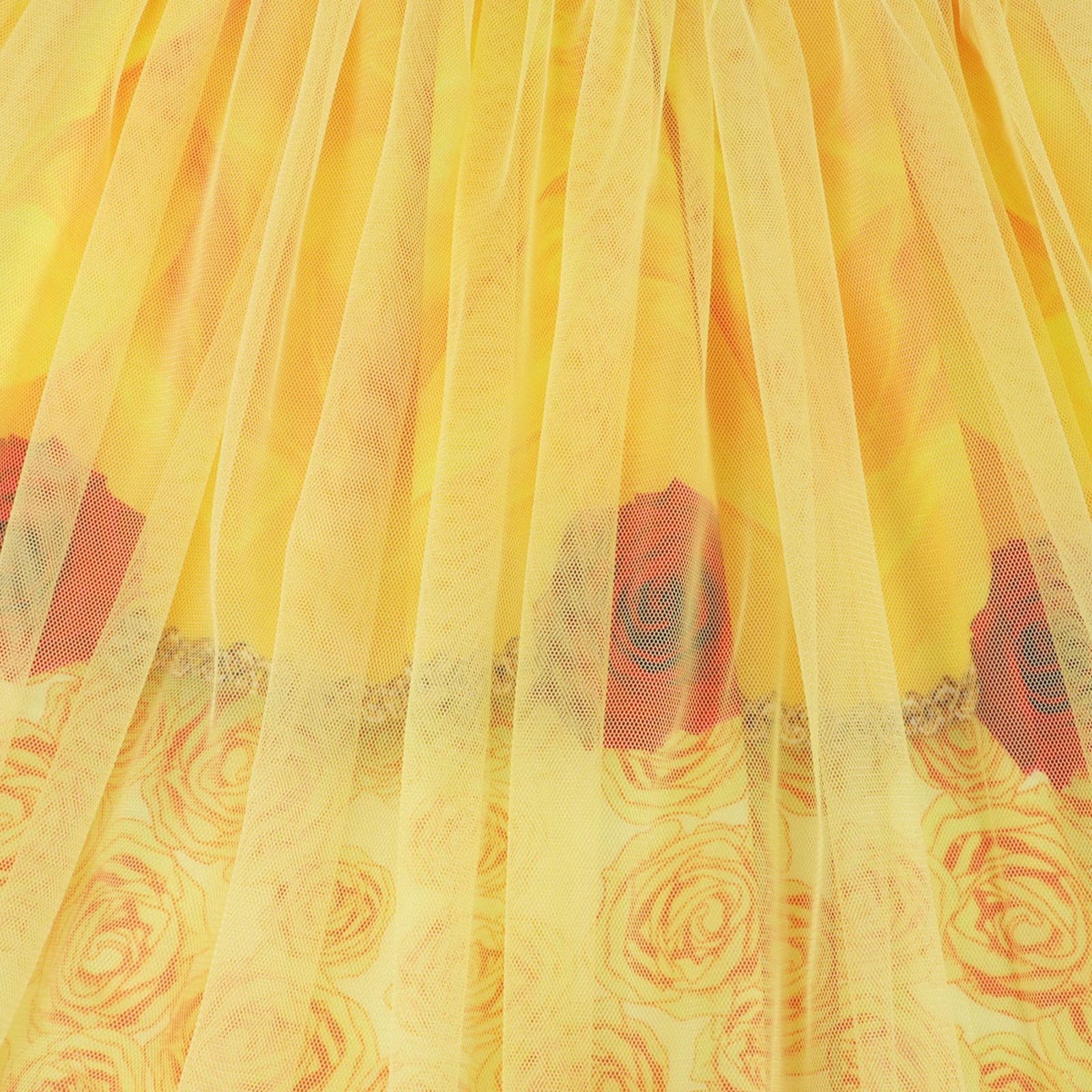 Jurebecia Girls Yellow Dress up Costume Set with Crown and Wand Tulle Halloween Princess Party Costume 2-3 Years - 图片 8